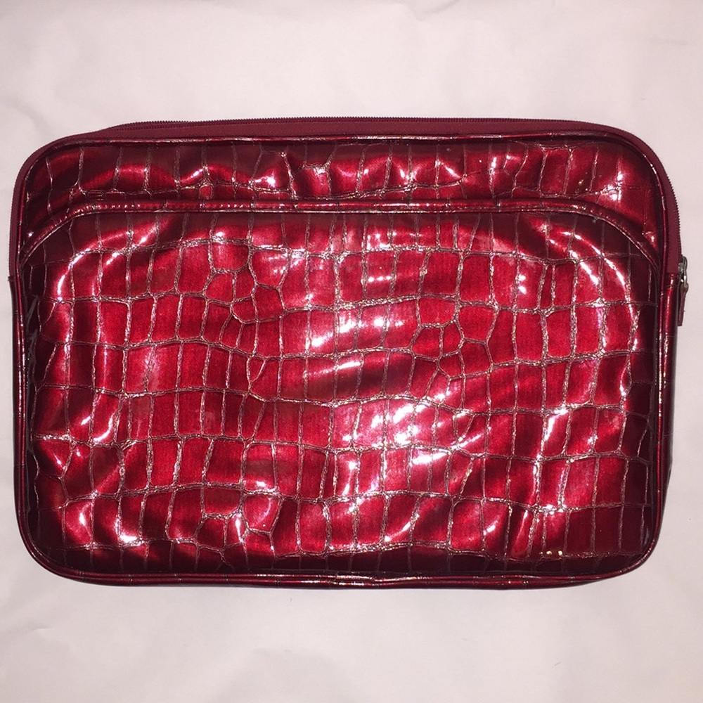 Padded laptop case bag, red